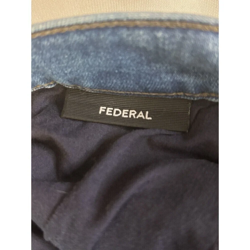 PAIGE Federal Jeans Mens 33x33 Medium Wash Slim Straight 5 Pocket Stretch Denim